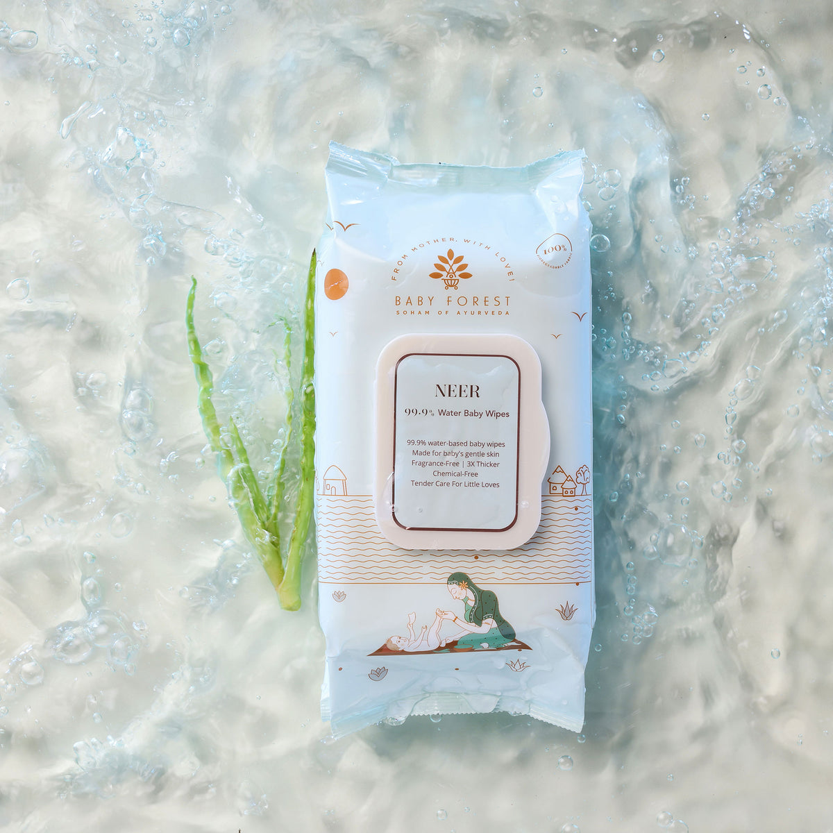 Neer 99.9% Water Baby Wipes Image 01