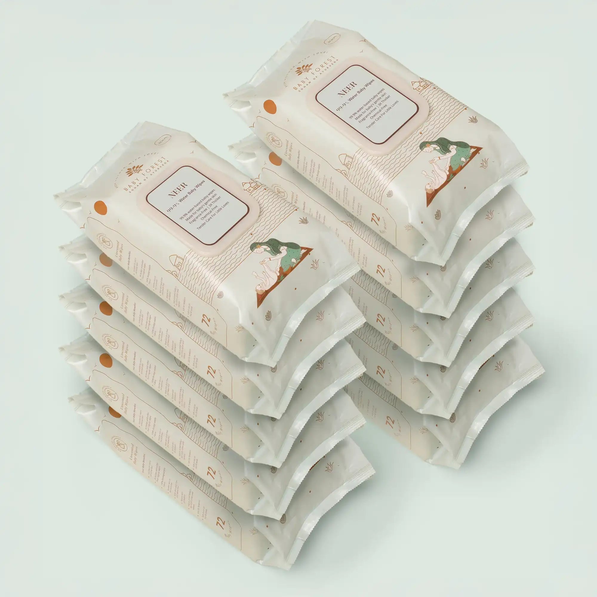 Neer 99.9% Water Baby Wipes (Pack of 10)