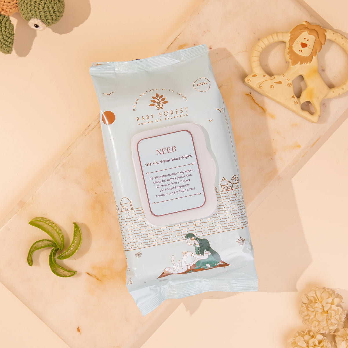 Neer 99.9% Water Baby Wipes