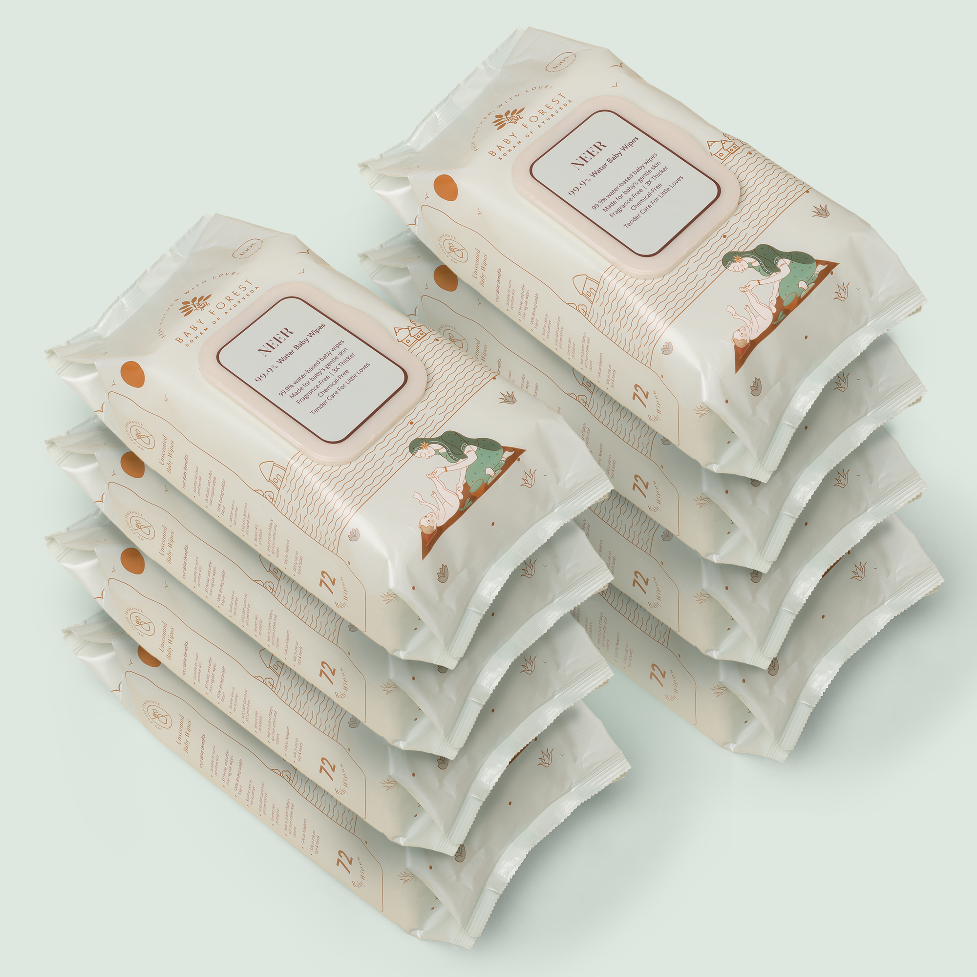 Neer 99.9% Water Baby Wipes (Pack of 8)