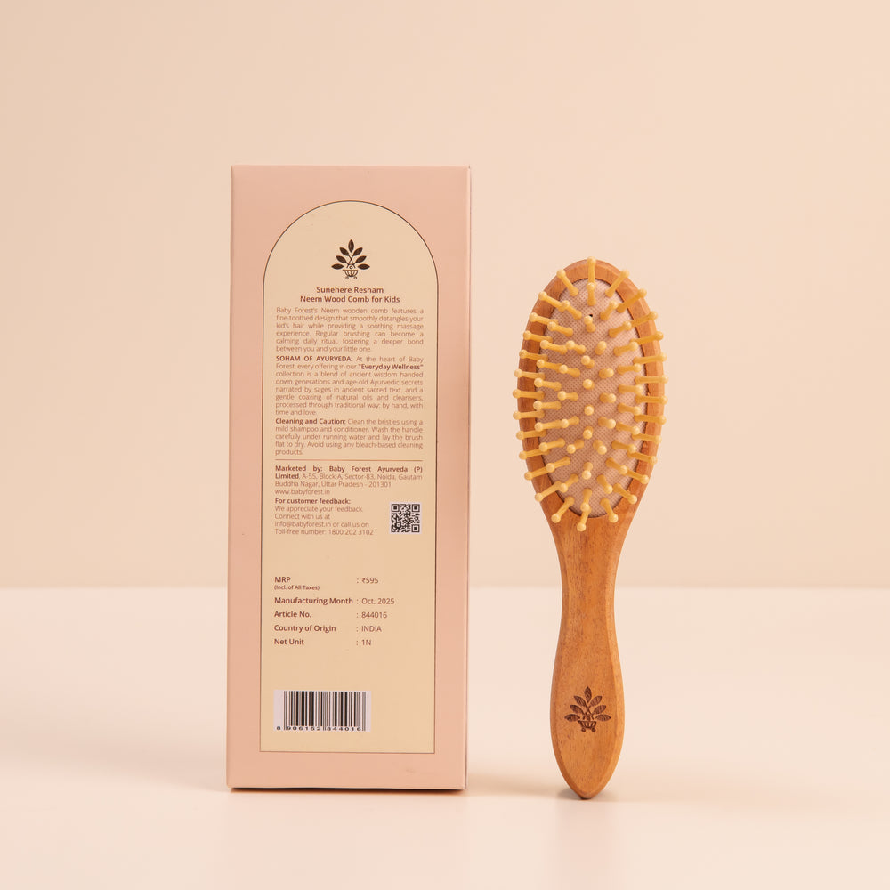 Sunehere Resham Neem Wood Comb for Kids
