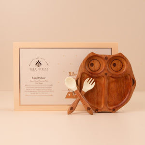 Laad Dulaar Baby Neem Wood Feeding Plate - Owl Shape image4