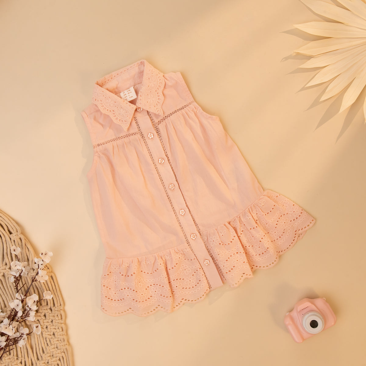 Poshaak Schiffli Casual Shirt Dress image1