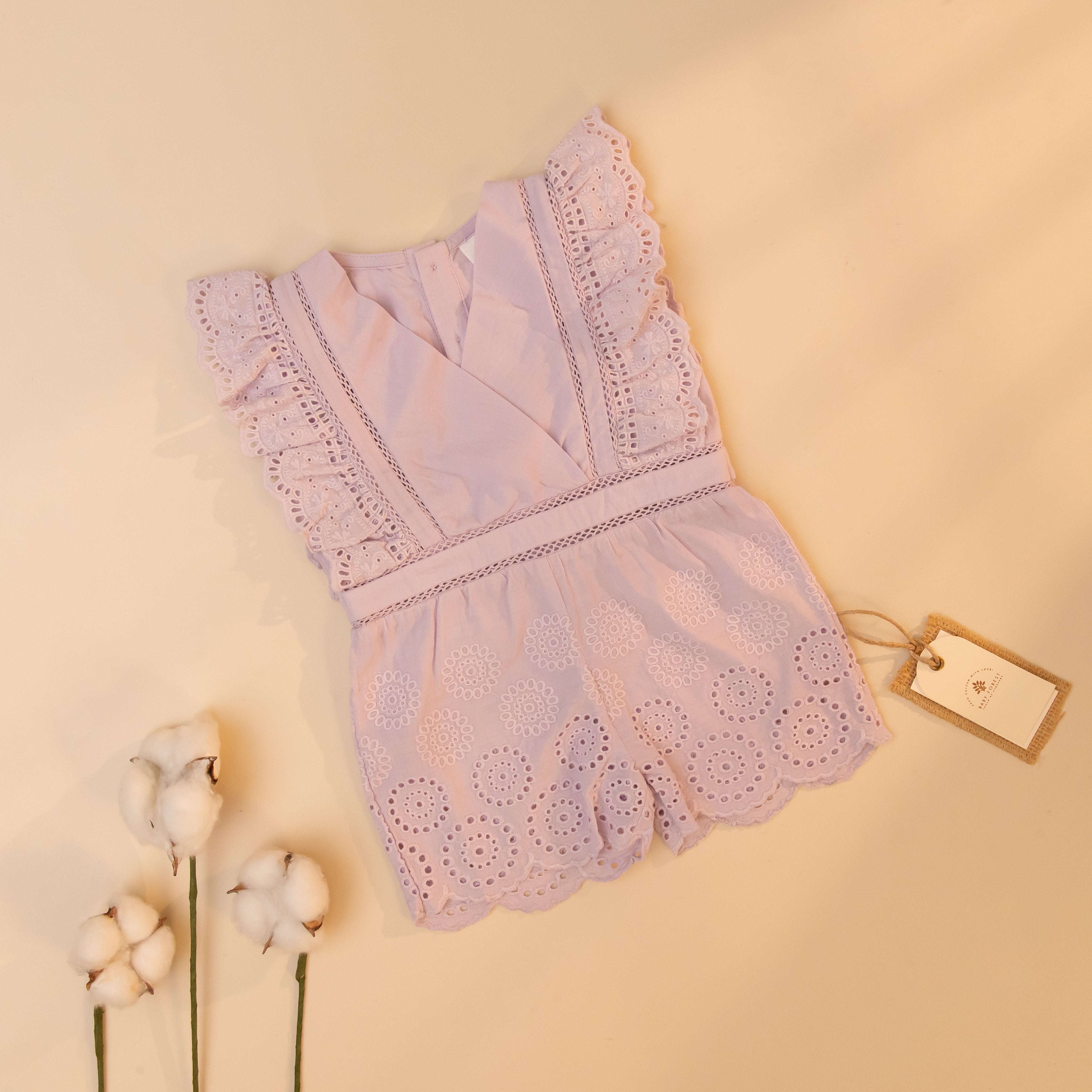 Poshaak Schiffli Casual Baby Girl Playsuit image-5