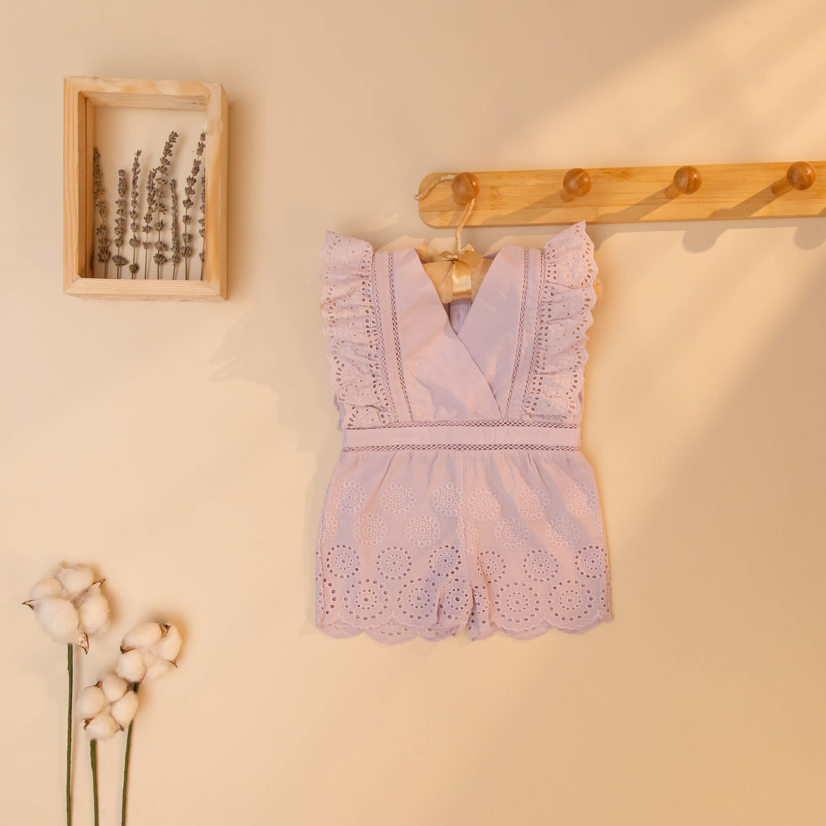 Poshaak Schiffli Casual Baby Girl Playsuit image-1