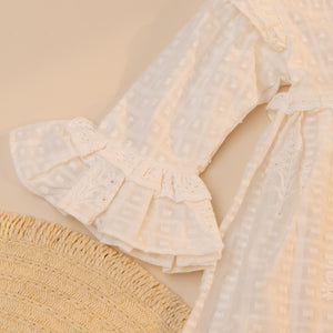 Poshaak Schiffli Ruffle Baby Girl Dress image-4