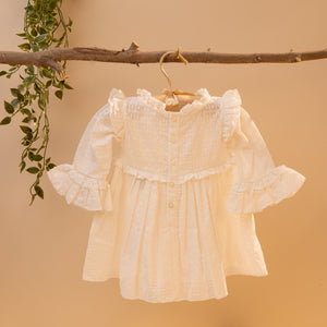 Poshaak Schiffli Ruffle Baby Girl Dress image-1