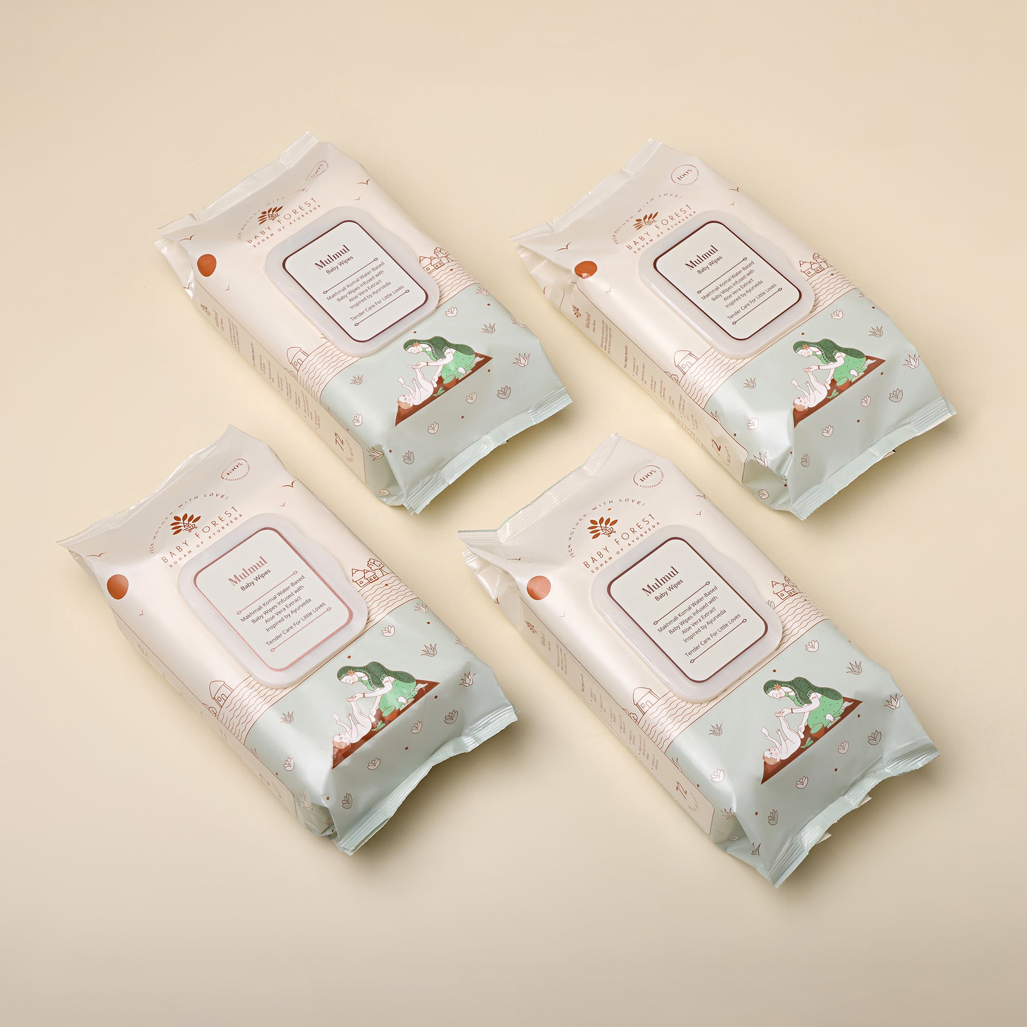Mulmul Baby Wipes Pack of 4 Image 01