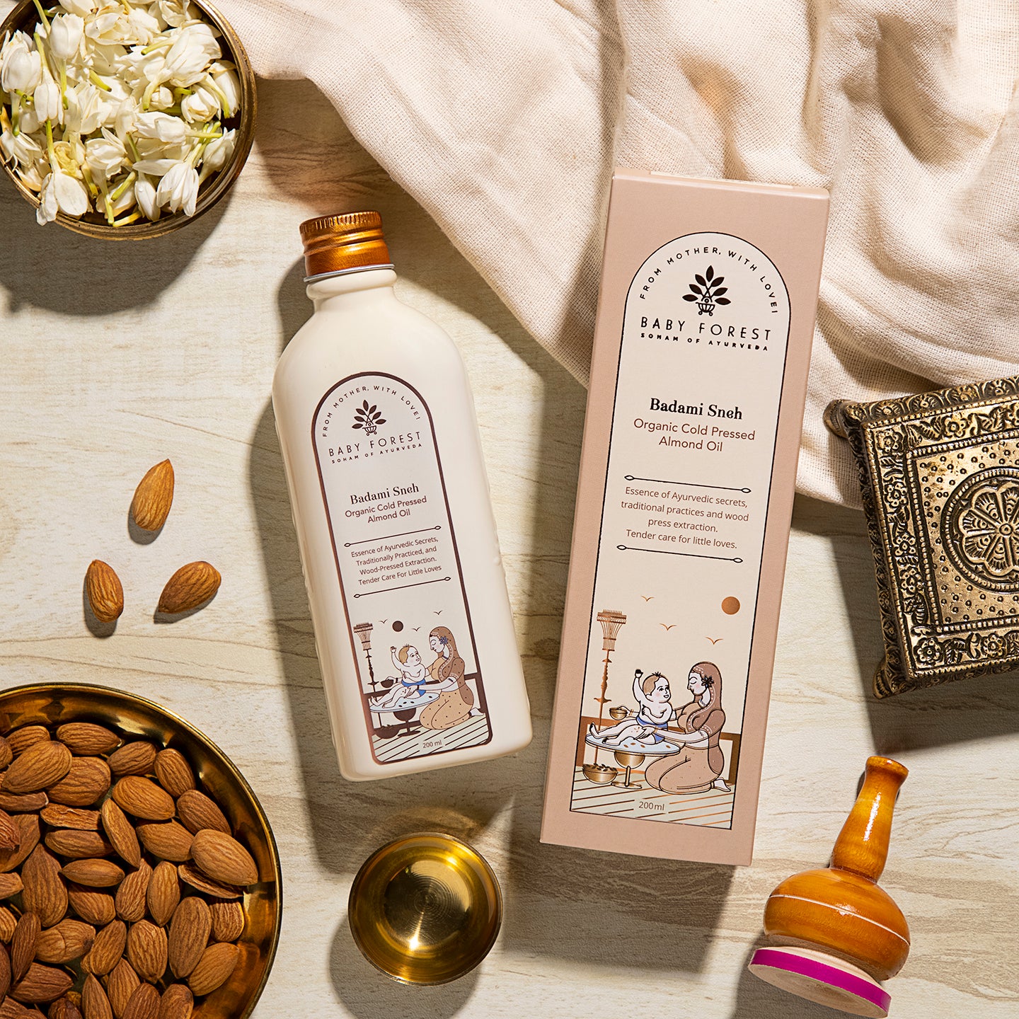 Badami Sneh- Organic Cold Pressed Almond Oil for Newborn Massage